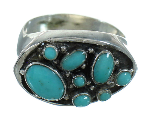 Genuine Sterling Silver Turquoise Southwestern Ring Size 6-1/2 QX84692